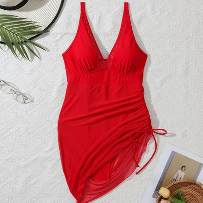 Mesh one-piece bikini swimsuit